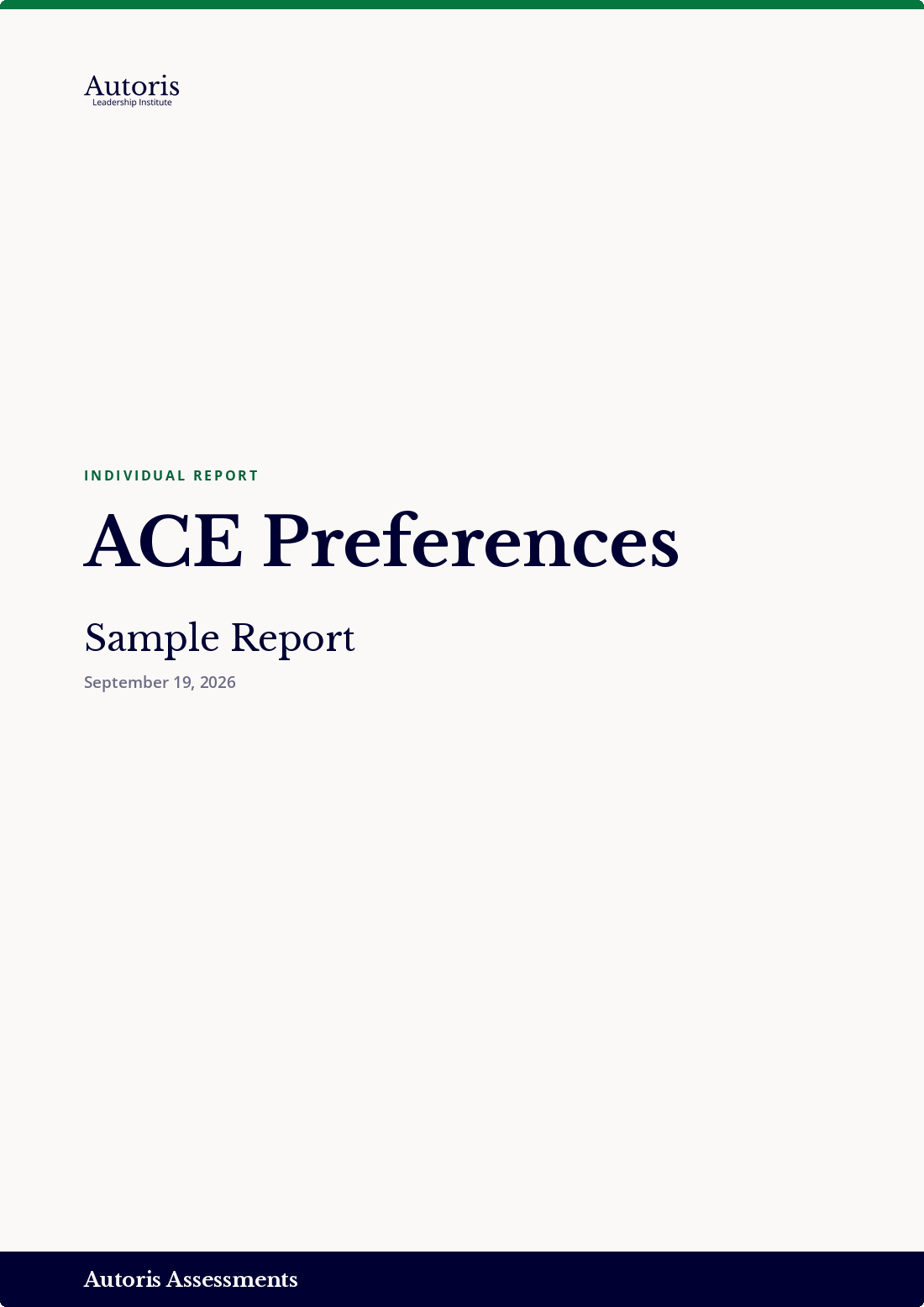 ACE Preferences report, cover