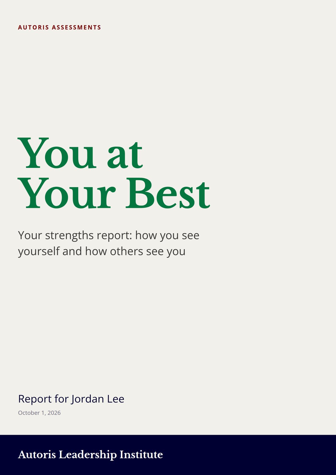 You at Your Best report, cover